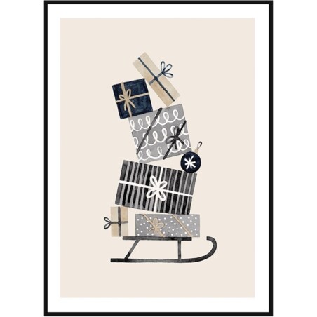 Poster Story, Plakat, Obraz - Sanki z Prezentami, wymiary 50 x 70 cm