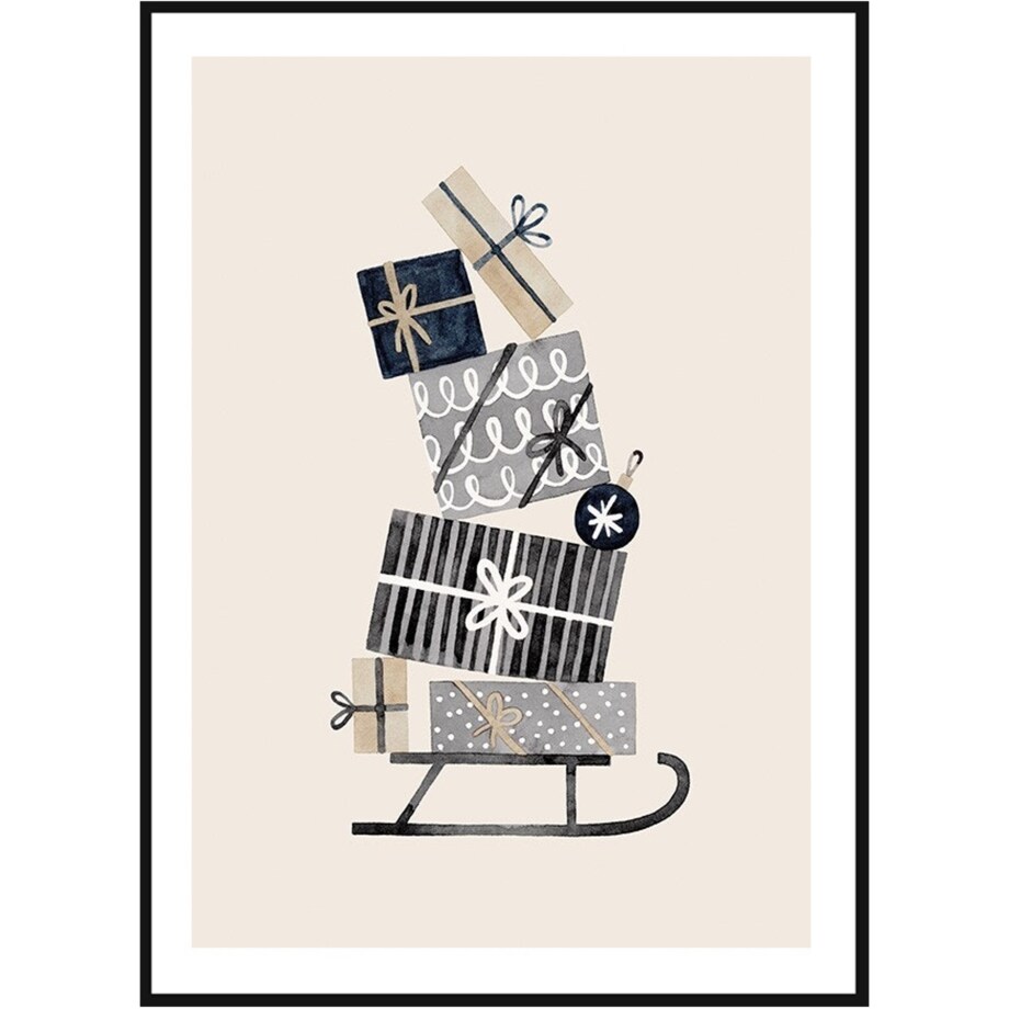 Poster Story, Plakat, Obraz - Sanki z Prezentami, wymiary 50 x 70 cm