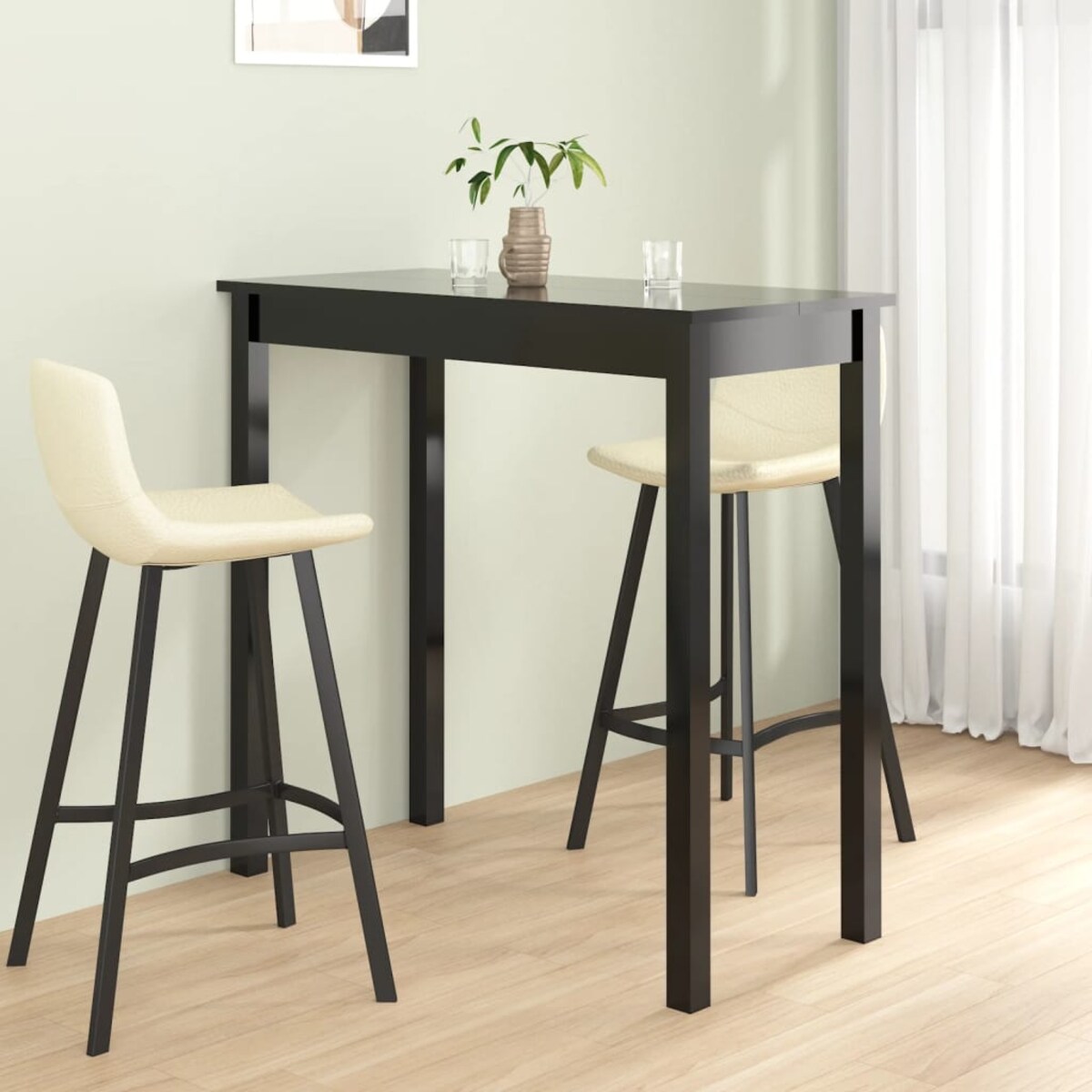 vidaXL Stolik barowy z MDF, czarny, 115 x 55 x 107 cm
