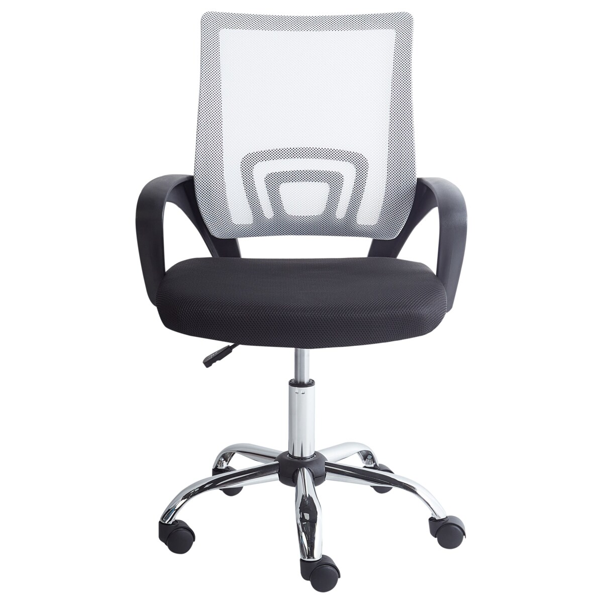 Krzesło biurowe regulowane czarno-białe SOLID