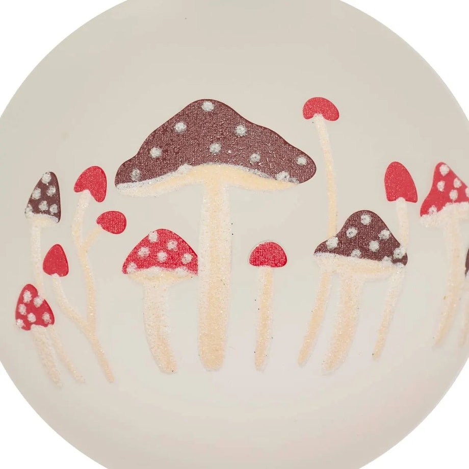 Komplet 12 szklanych bombek Grzybki Ø10 cm