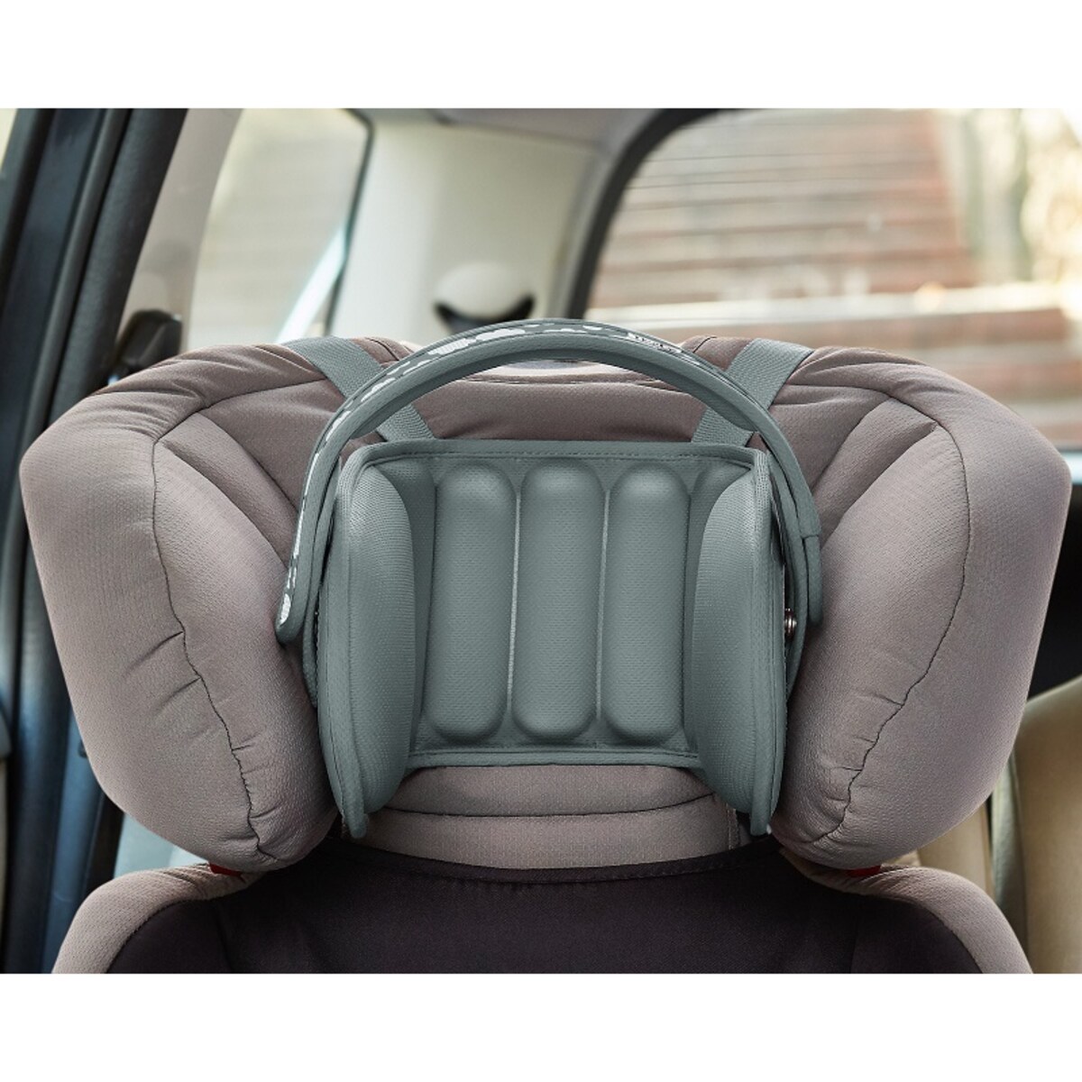Opaska podtrzymująca głowę w foteliku samochodowym dla dzieci - szara