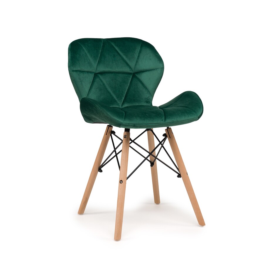 Krzesło tapicerowane skandynawskie welurowe pikowane do salonu jadalni DURO zielony welur
