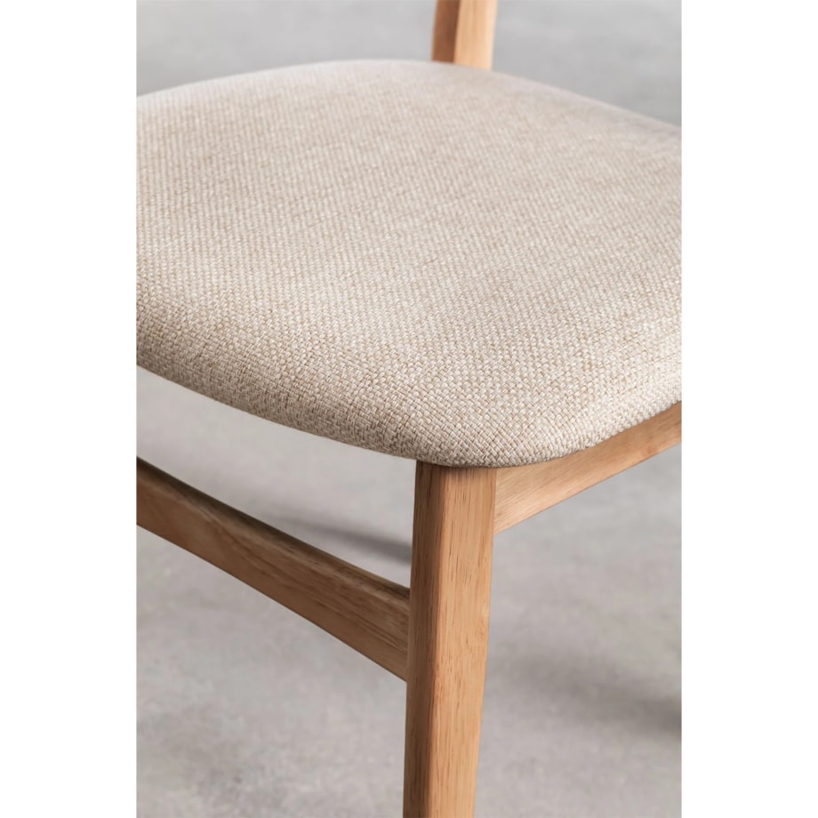 Krzesło do jadalni z tkaniny i drewna Cloda naturalne