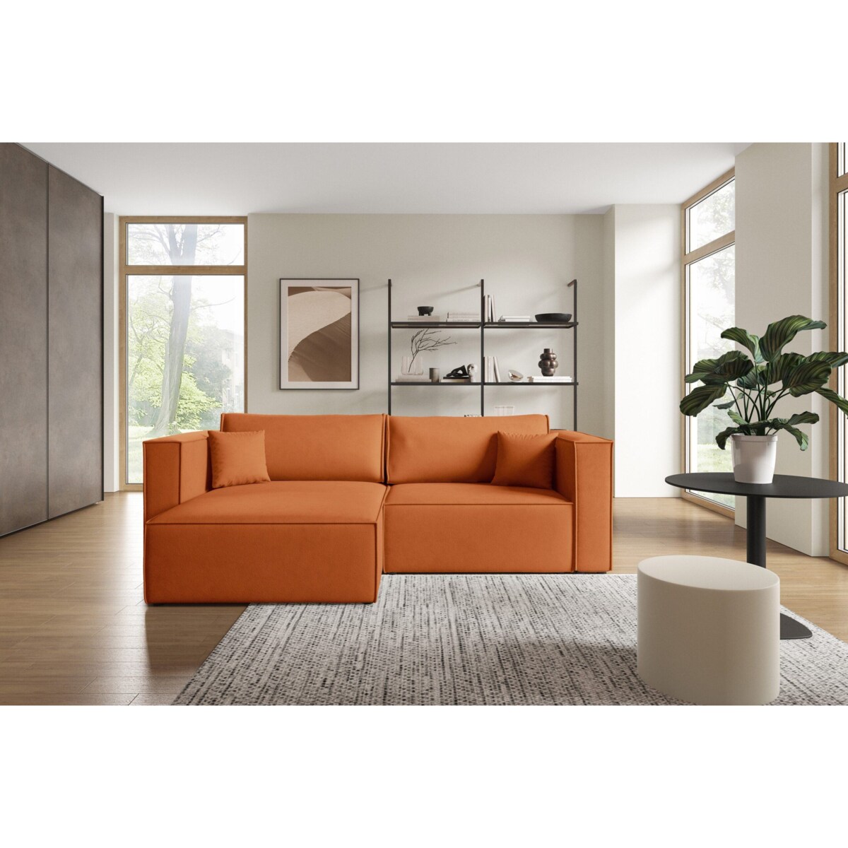 Narożnik KEYMON z funkcją spania welurowa tkanina Kolor: Gerra 627