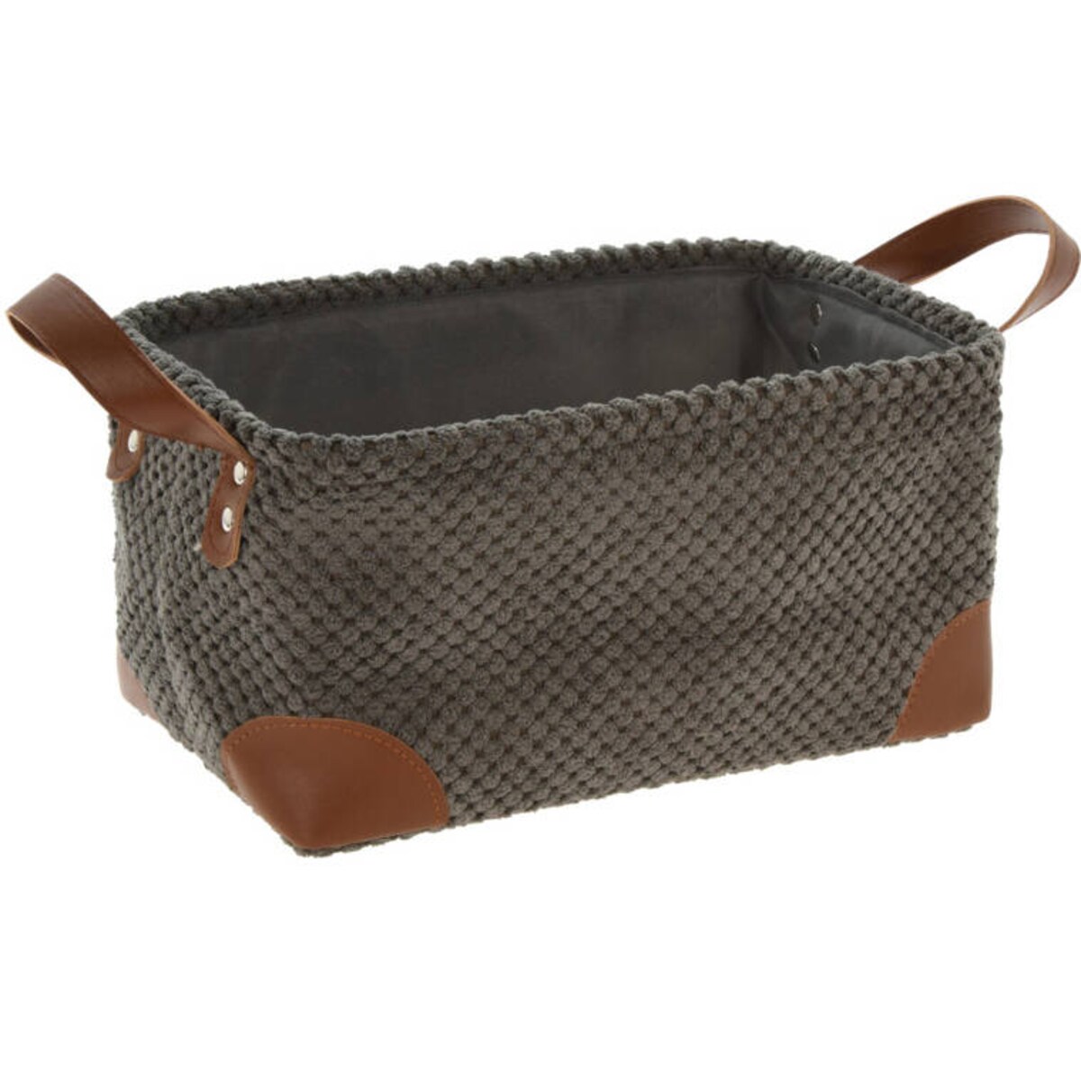 Koszyk do przechowywania, sztruks z uchwytami, 30 x 20 x 15 cm