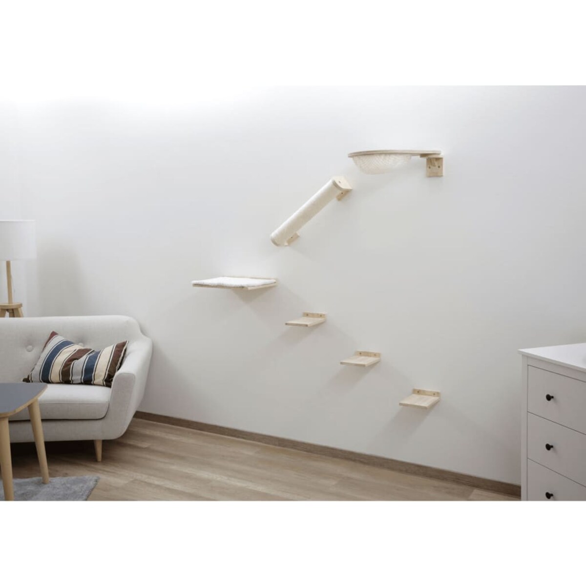 Kerbl Ścianka wspinaczkowa dla kota Rocky, 52x17x37cm, naturalno-biała