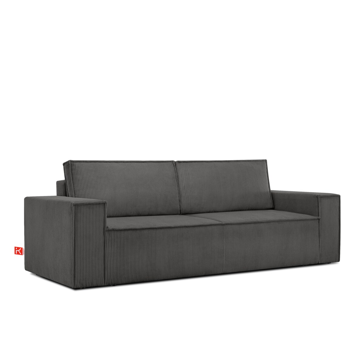 KONSIMO NAPI Sofa 3-osobowa z szarym pojemnikiem na łóżko