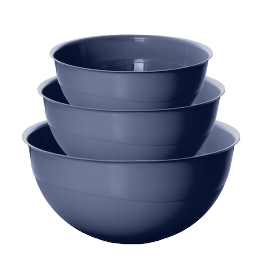 Miska Plastikowa Okrągła Kuchenna Zestaw Misek 3 Szt. Misa Ciemnoszara