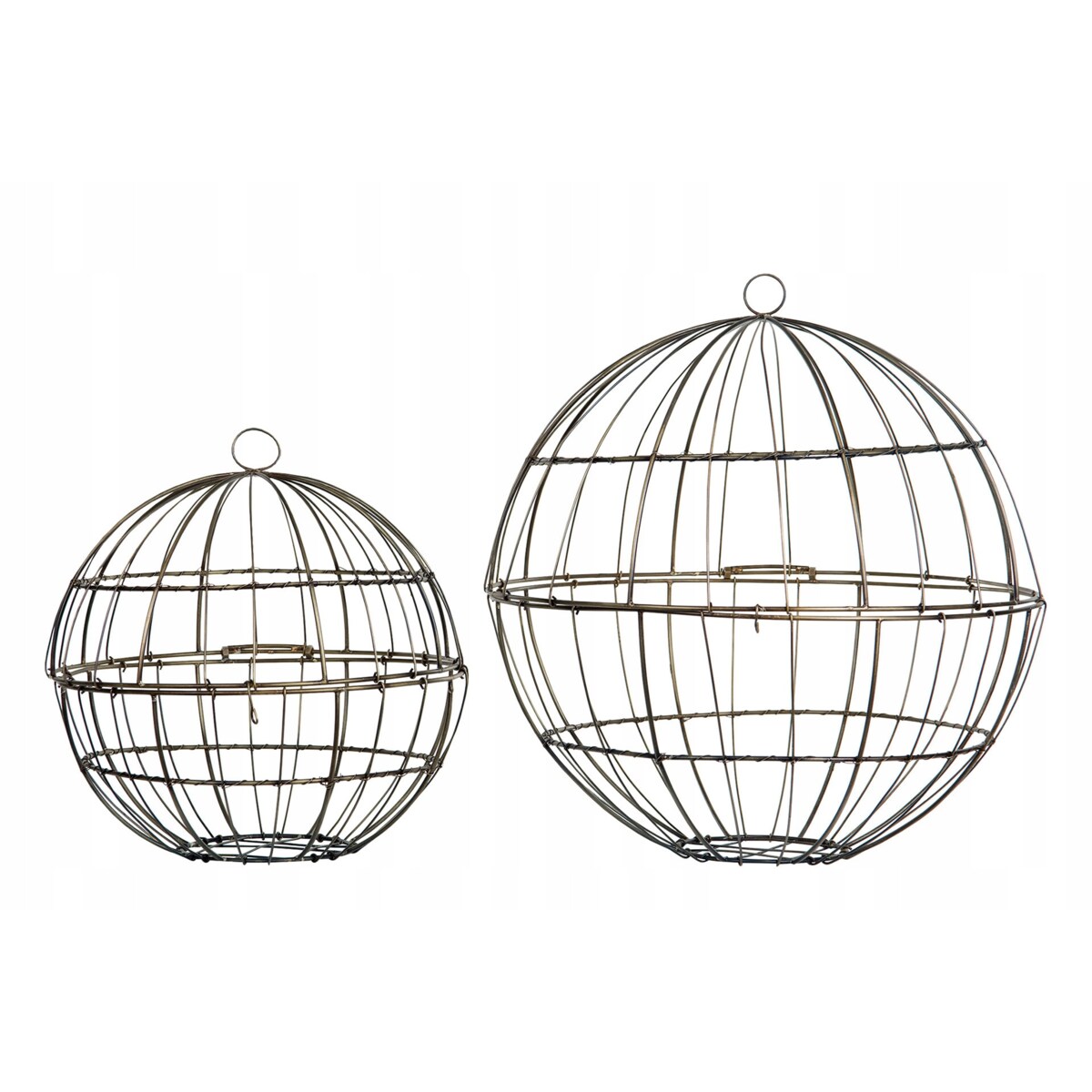 2 szt. KWIETNIK KLATKA OKRĄGŁA stare złoto