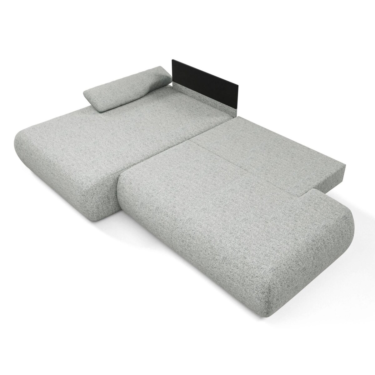 Narożnik rozkładany PENTI z pojemnikiem na pościel, lewy, szary