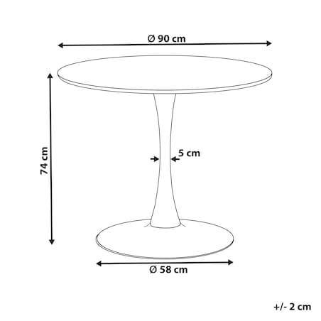 Stół do jadalni BOCA Czarny marmur 90 cm 90 cm