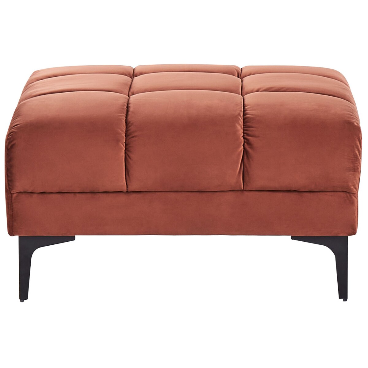 Sofa narożna lewostronna z otomaną ALNES Jasnoczerwony Welur Lewostronny