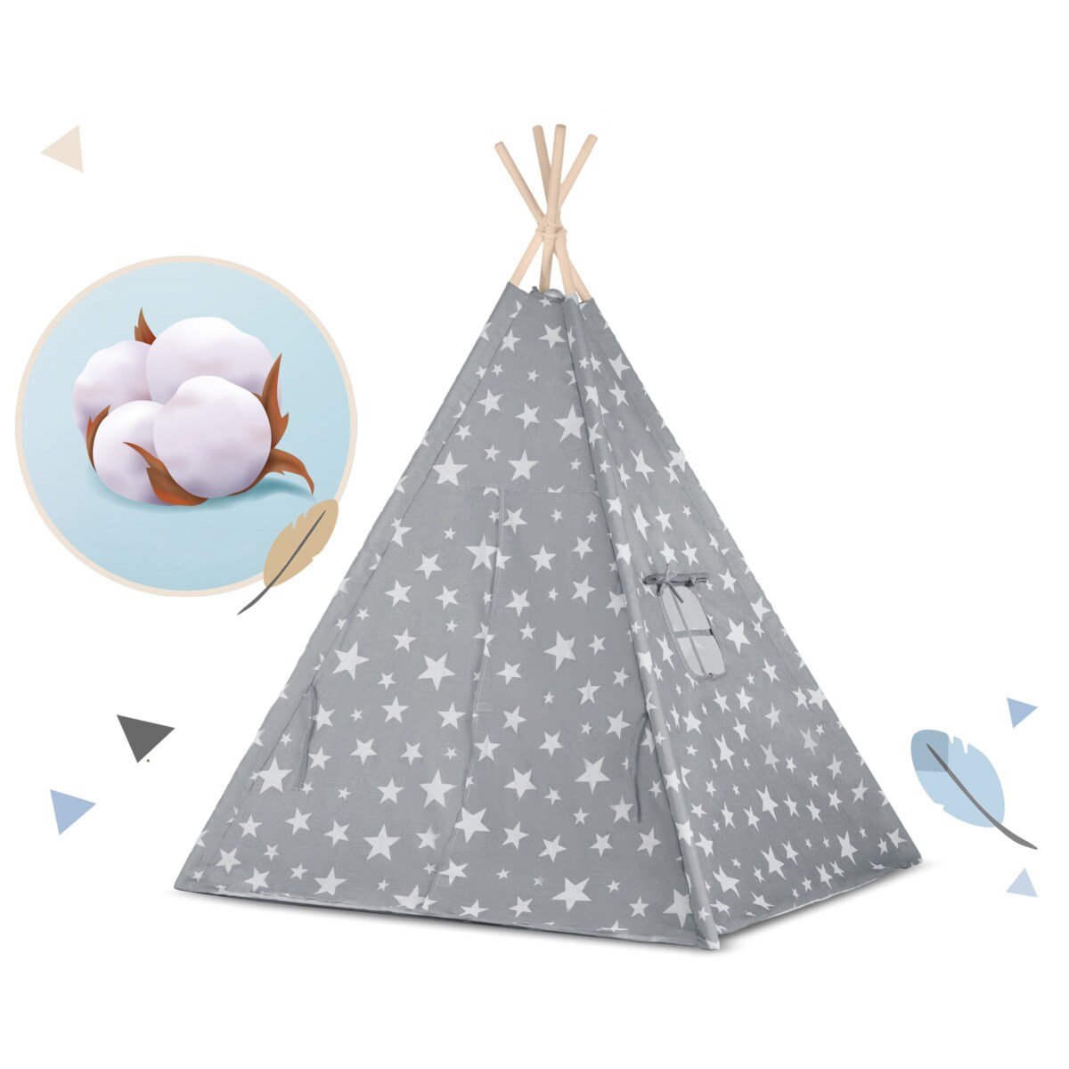 Tipi namiot wigwam dla dzieci teepee poduszki lampki pokrowiec Nukido