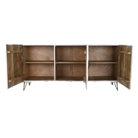 Komoda duża z drewna mango biało-złota Mandala