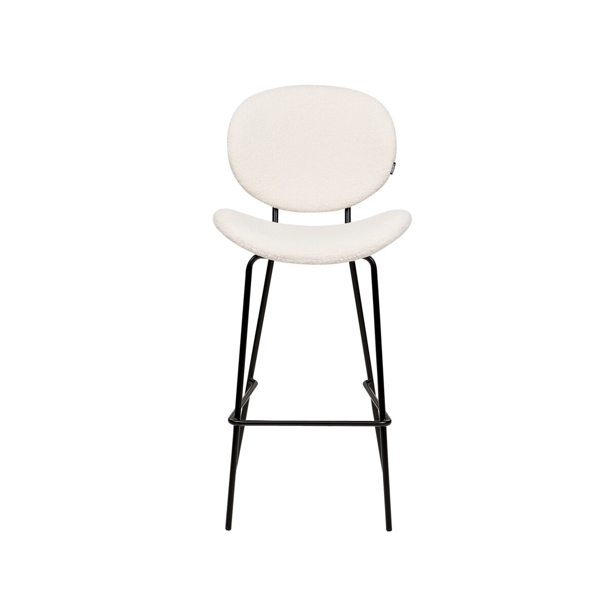 Zestaw 2 krzeseł barowych boucle biały LUANA