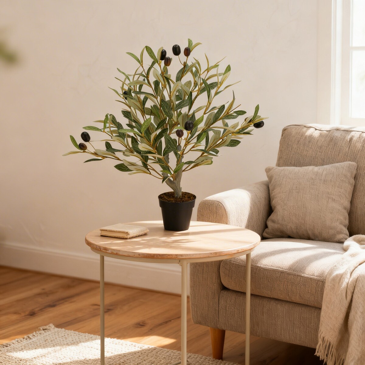 Drzewko OLIWNE sztuczne ROŚLINA kwiat JAK ŻYWE dekoracyjne ZIELONE w donicy