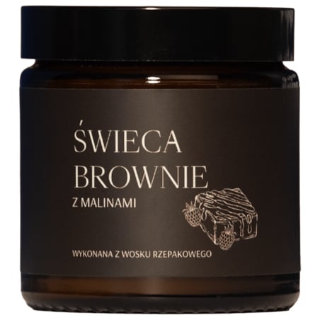 Świeca brownie z malinami