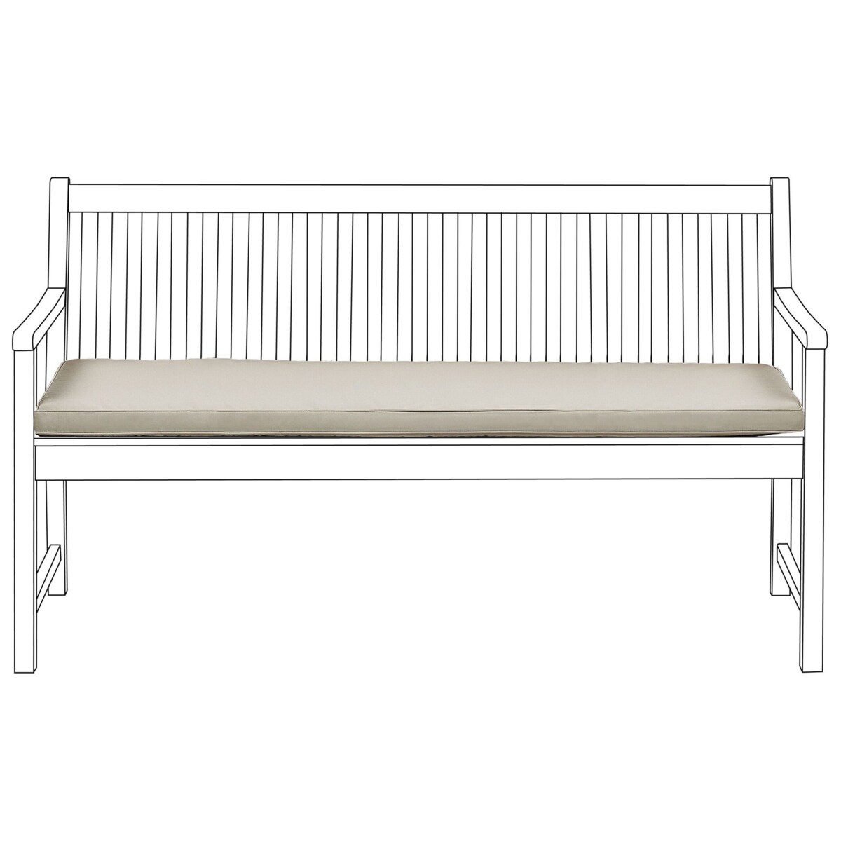 Poduszka na ławkę ogrodową 152 x 54 cm beżowa VIVARA