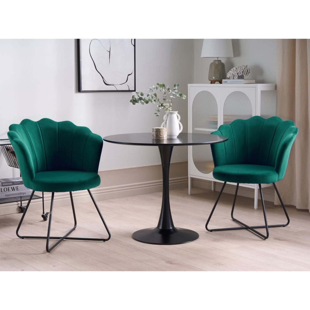 Fotel welurowy zielony LOVELOCK