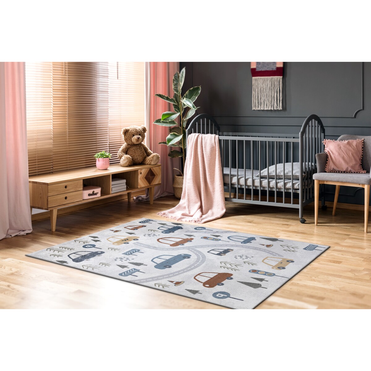 Dywan BONO 8436 Auta, ulica kremowy / jasny 140x190 cm