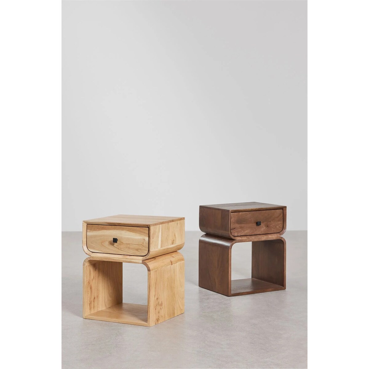 Szafka stolik nocny drewno mango, brązowy, Ferni, 40x35 cm