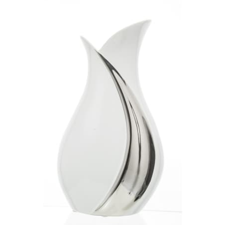 Wazon ceramiczny 30x12,5x15 cm BELO srebrno-biały