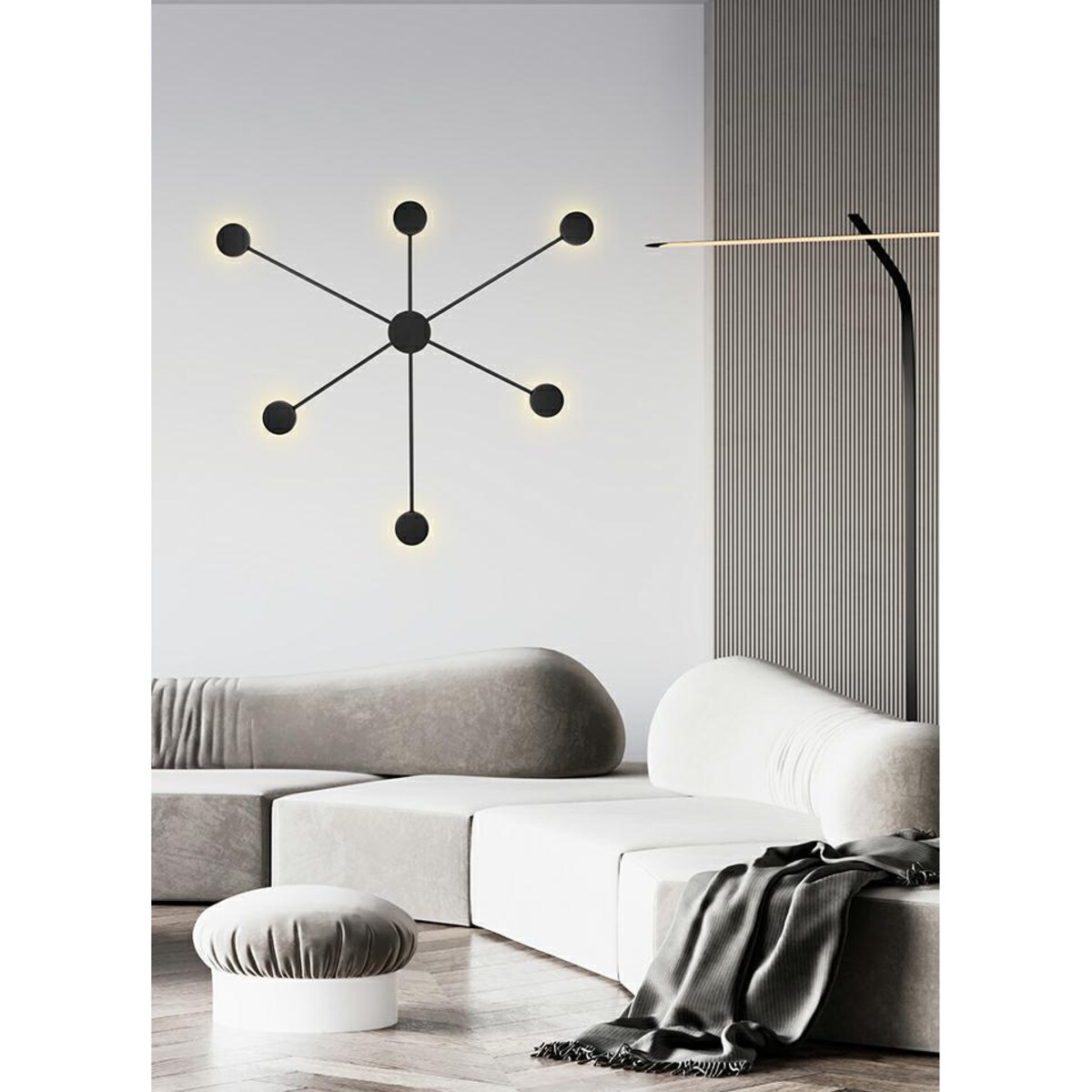 Ścienna lampa sticks SHADOW MSE010100247 Moose molekuły czarne