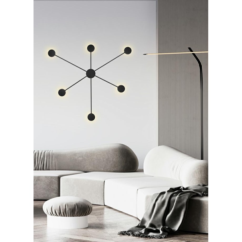 Ścienna lampa sticks SHADOW MSE010100247 Moose molekuły czarne