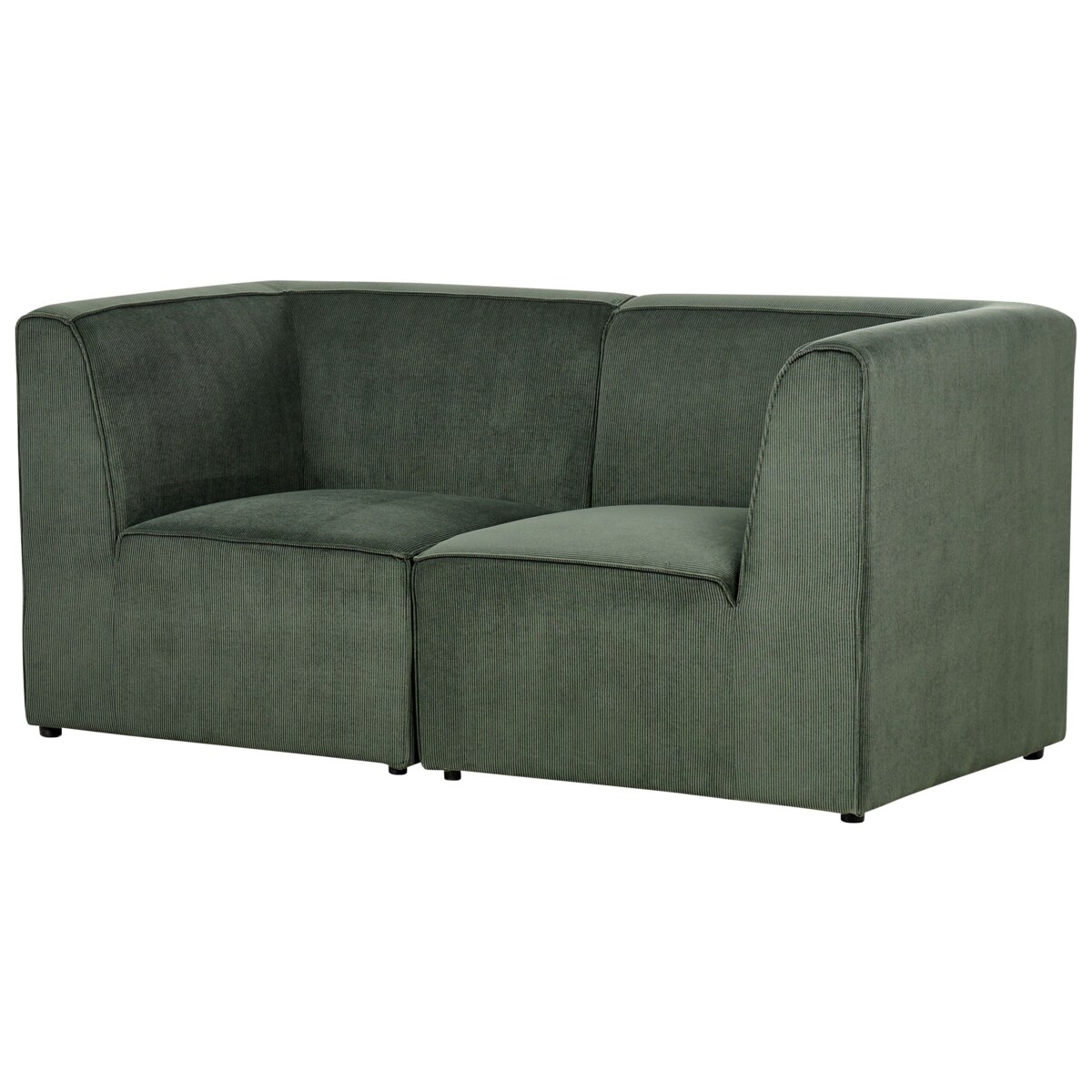 Sofa modułowa 2-osobowa sztruksowa ciemnozielona LEMVIG