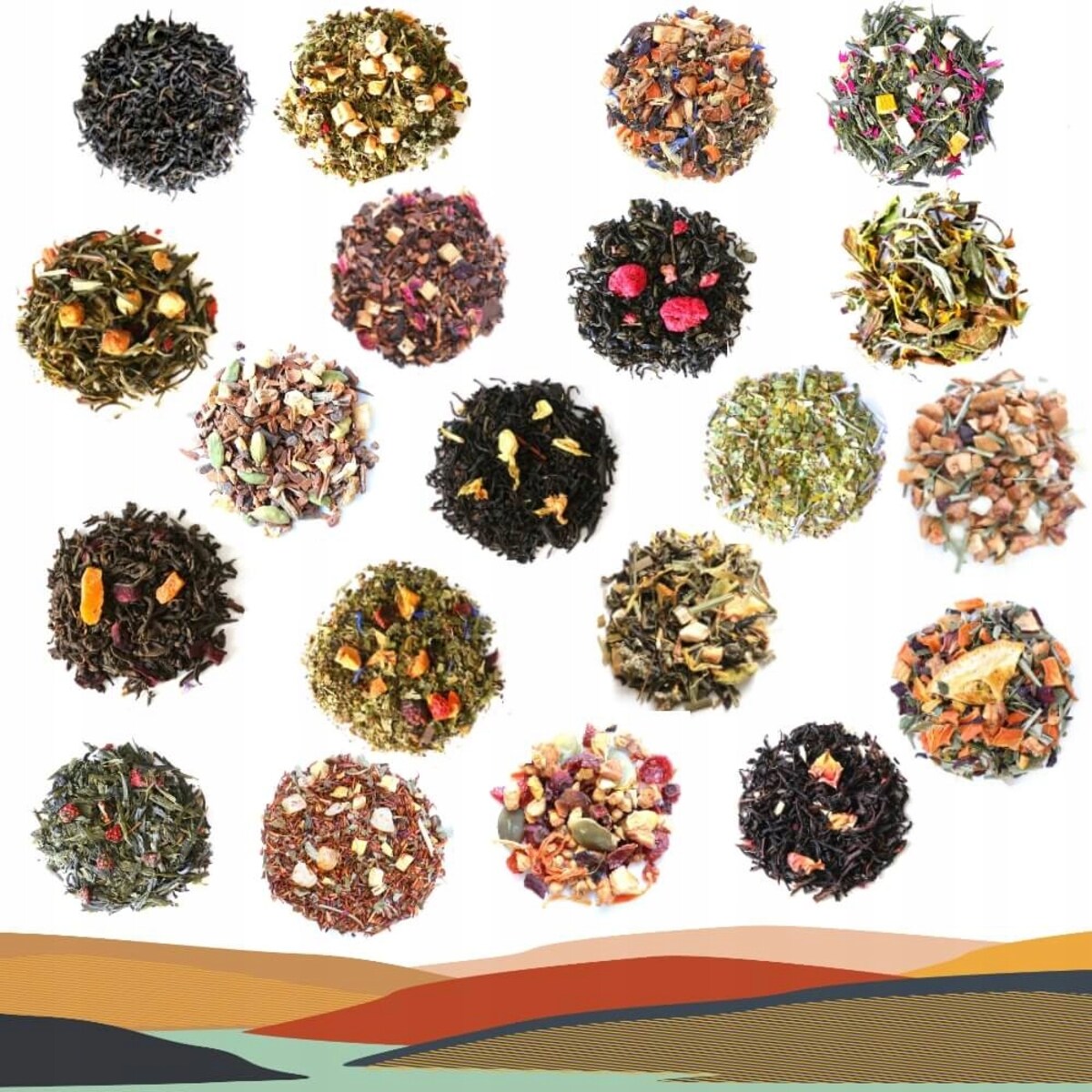 Zestaw prezentowy upominkowy box "CHILLOUT" 20 saszetek z różnymi herbatami sypanymi - prezent upominek dla kobiety faceta żony babci dziadka dziewczyny chłopaka