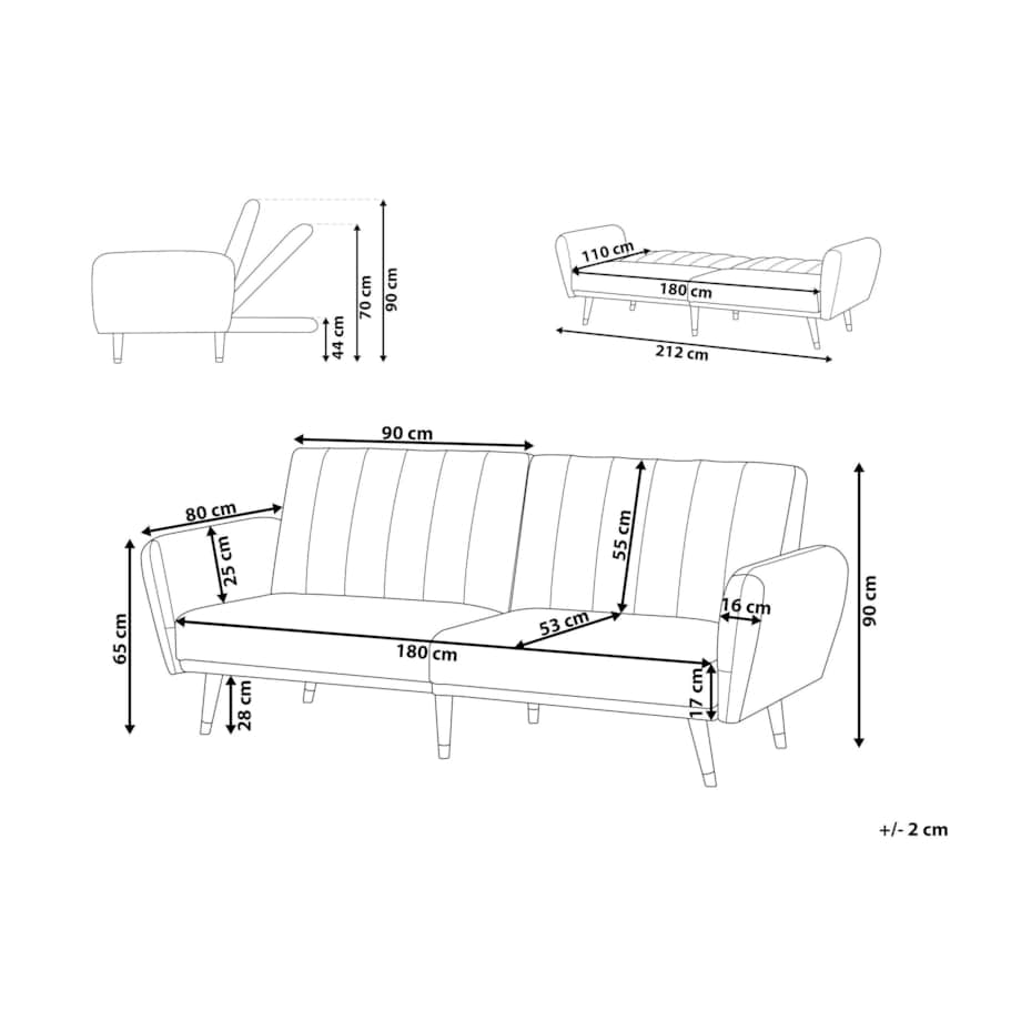 Sofa rozkładana beżowa VIMMERBY
