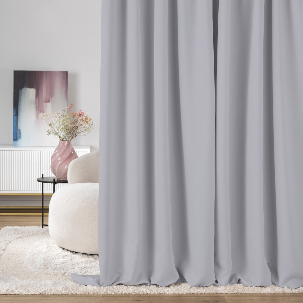 Zasłona zaciemniająca na taśmie marszczącej jasny szary 140 x 280 cm 1 szt. 140x280 szary