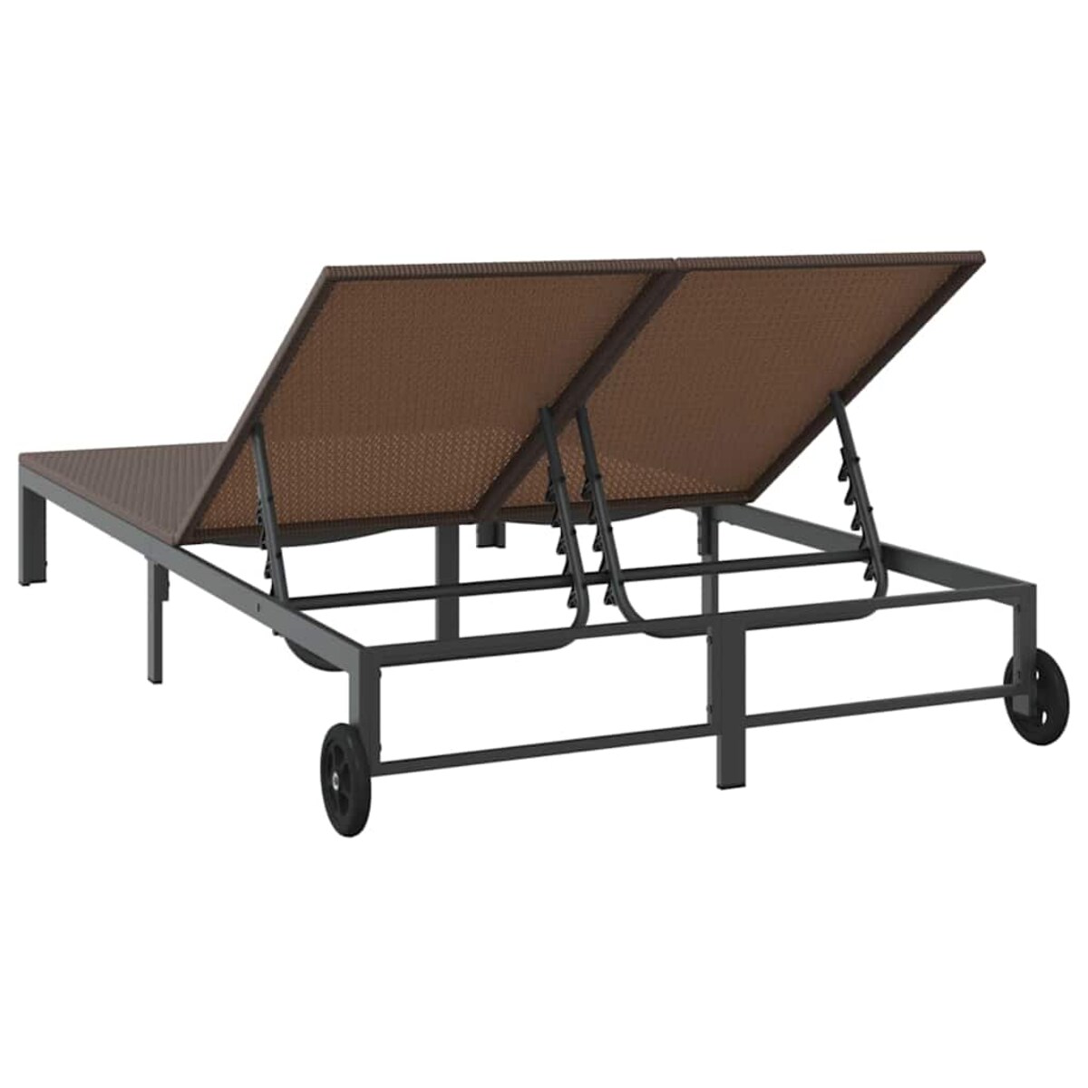 vidaXL Leżak 2-osoba Brązowy 60 x 200 x 27cm polirattan