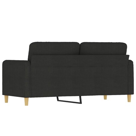 vidaXL Sofa 2-osobowa, czarna, 140 cm, tapicerowana tkaniną