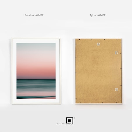 Ramka na zdjęcia 50x70 cm biała wisząca poziom pion rama MDF z plexi klasyczna ramka