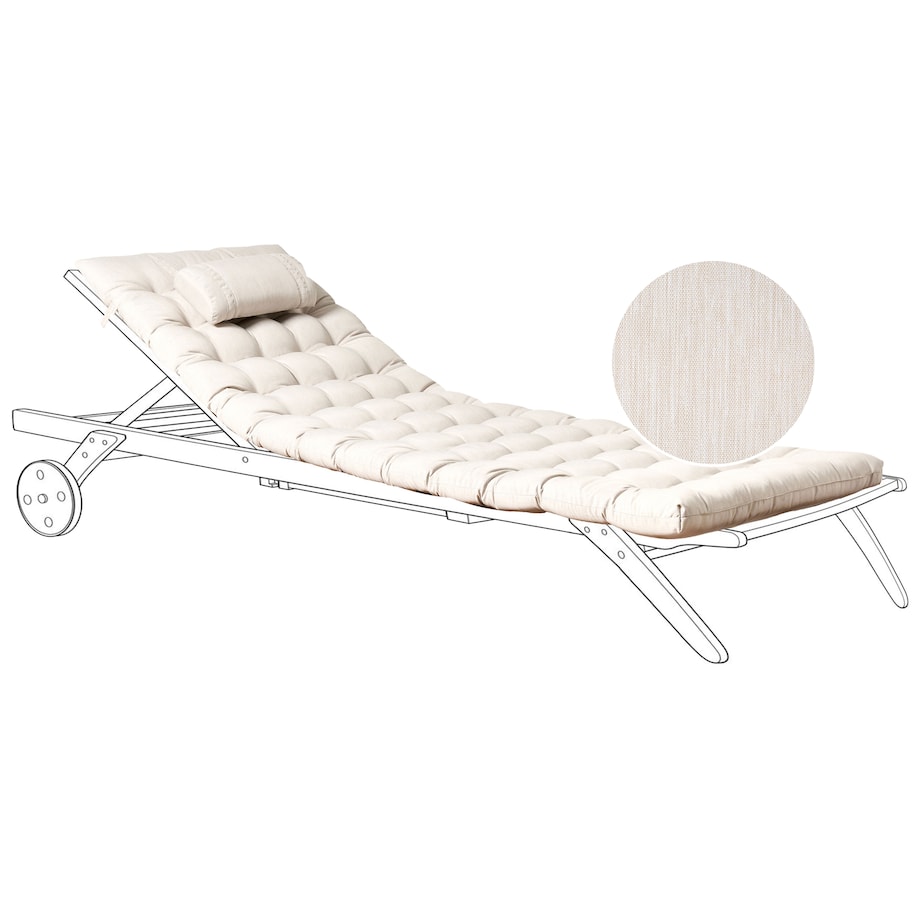 Poduszka na leżak ogrodowy CESANA PREMIUM 192 x 56 cm Jasnobeżowy