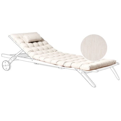 Poduszka na leżak ogrodowy CESANA PREMIUM 192 x 56 cm Jasnobeżowy