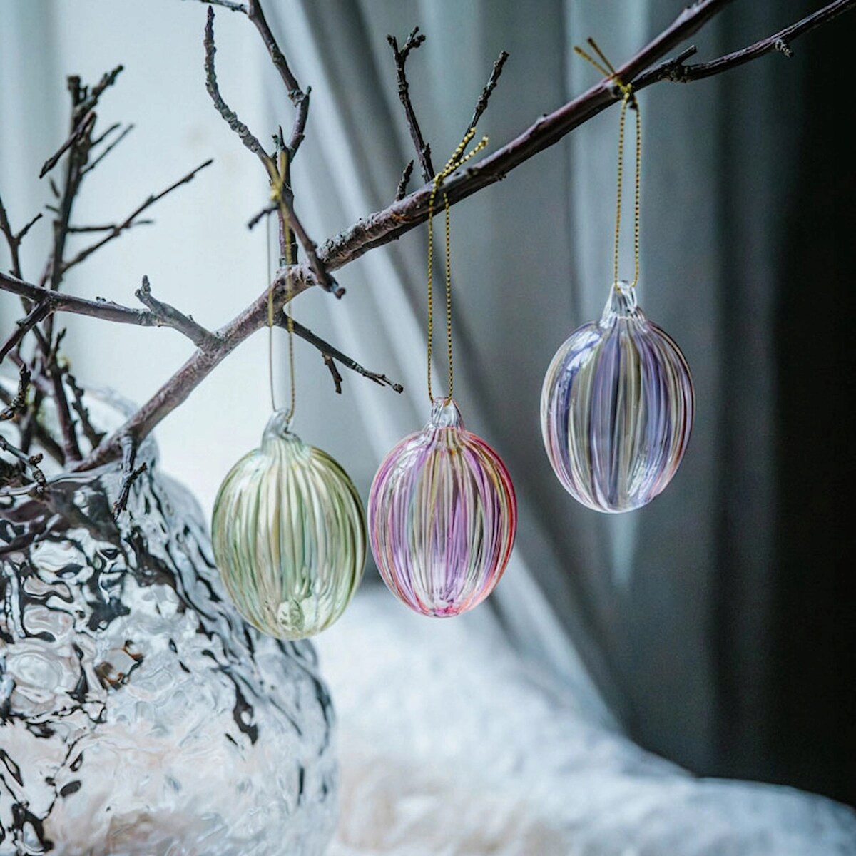 ZAWIESZKA WIELKANOCNA JAJKO NA WIELKANOC BOMBKA 6szt SZKLANA ŚWIĄTECZNA