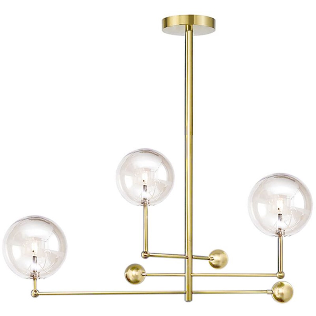 Lampa sufitowa wisząca złota szklane kule 3xG4