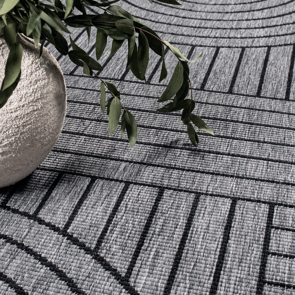 Funkcjonalny dywan na zewnątrz i do wnętrz, dwustronny DUO 58420 Antracyt 200x290