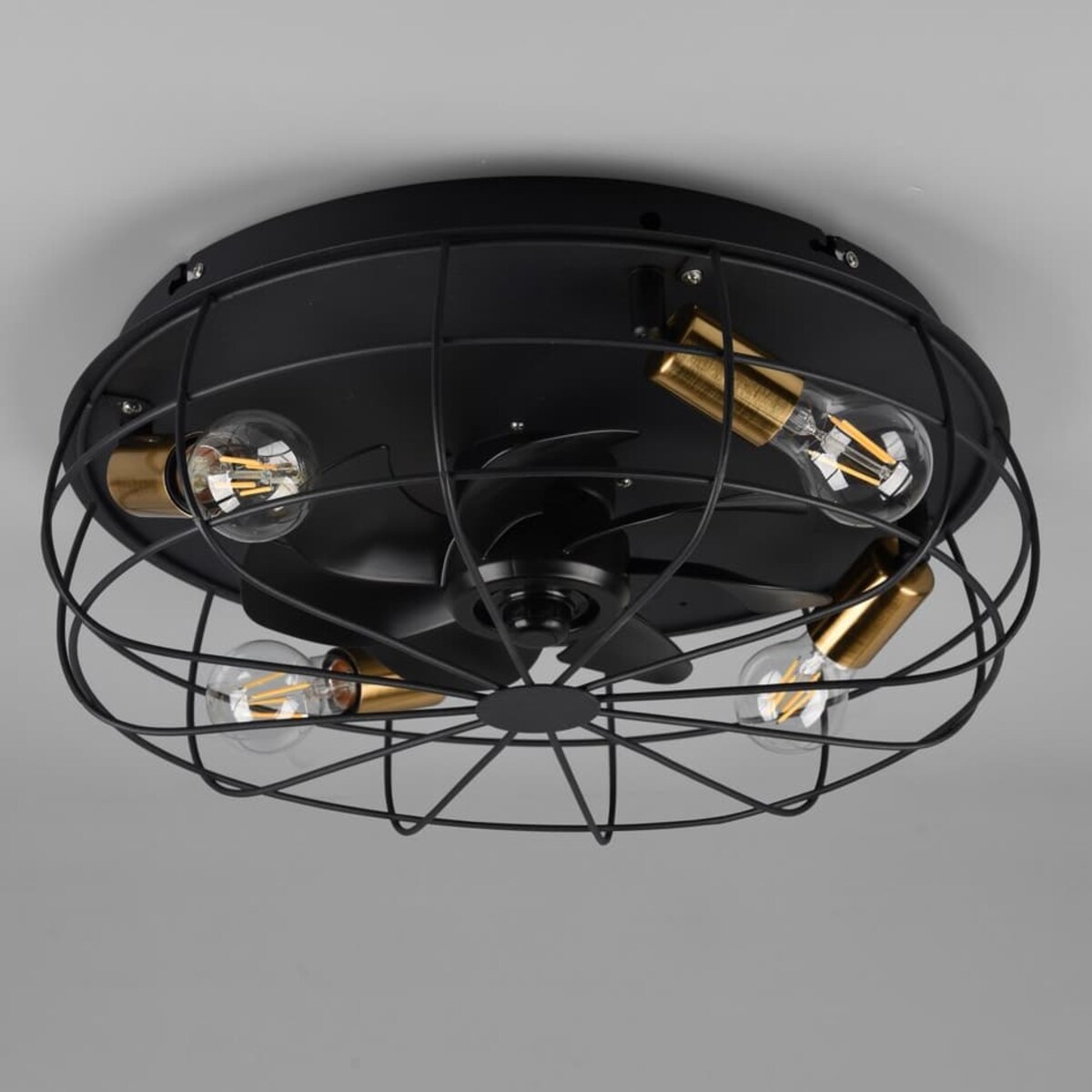 Loftowy wentylator TRONDHEIM R61095032 RL Light plafon druciany czarny