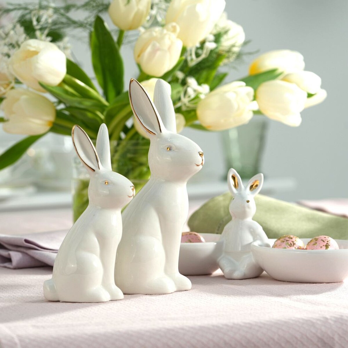 VILLA ITALIA Zajączek porcelanowy 14 cm MARCELINA