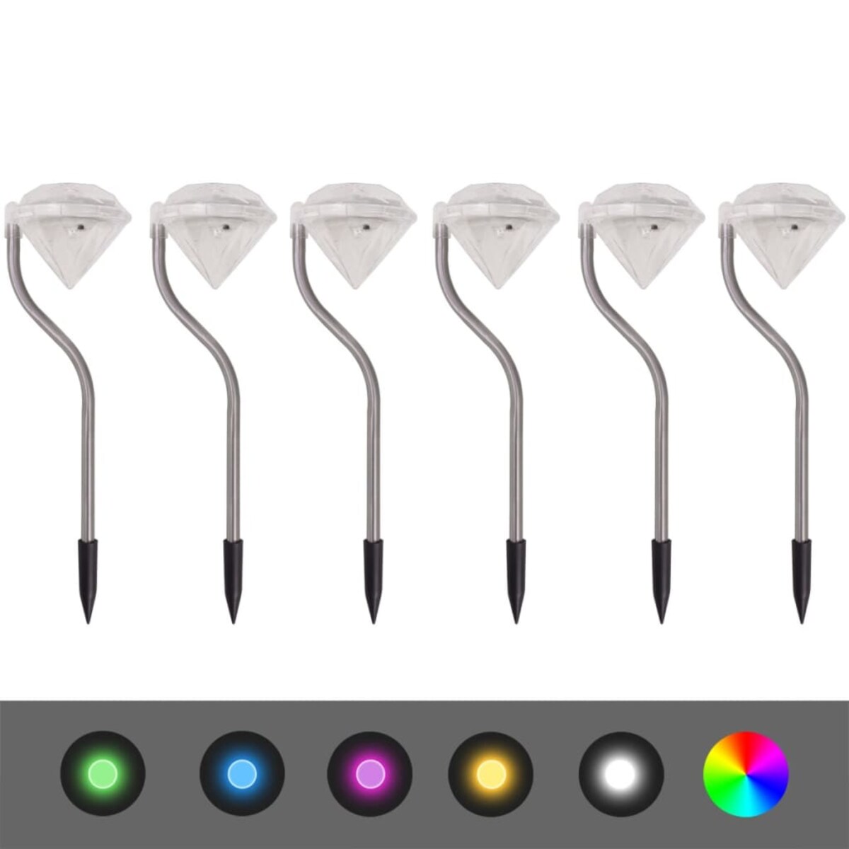 vidaXL Lampki solarne ogrodowe LED 6 szt, 9x7,8x29,5 cm