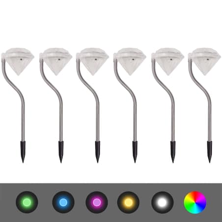 vidaXL Lampki solarne ogrodowe LED 6 szt, 9x7,8x29,5 cm