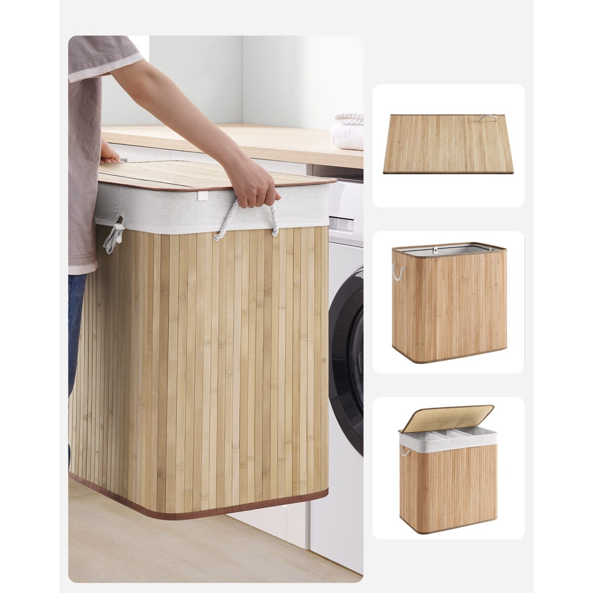 Kosz Na Pranie 60X40X61,5 Cm Naturalny