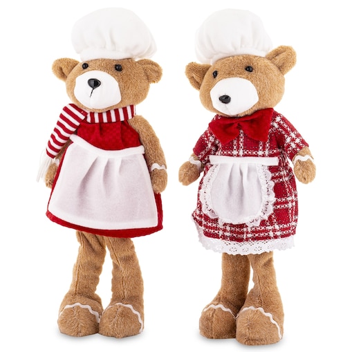 Figurki - 2 miśki w kucharskich ubrankach 49x20x17 cm