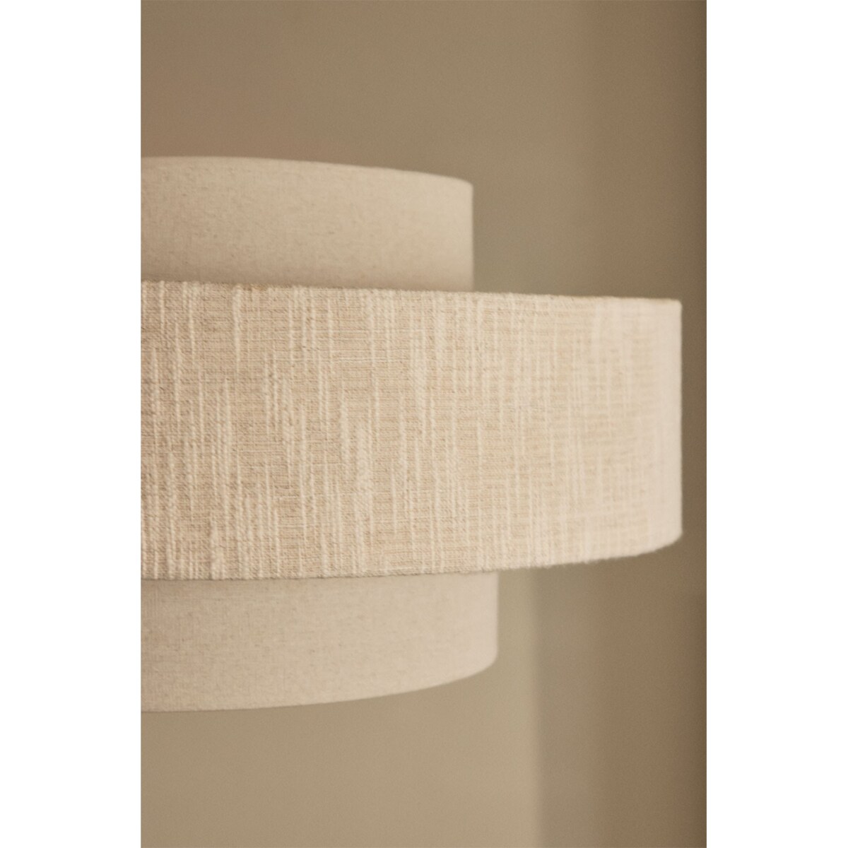 Lampa wisząca z tkaniny Lumira Ø55 cm, lniano-kremowo-beżowa