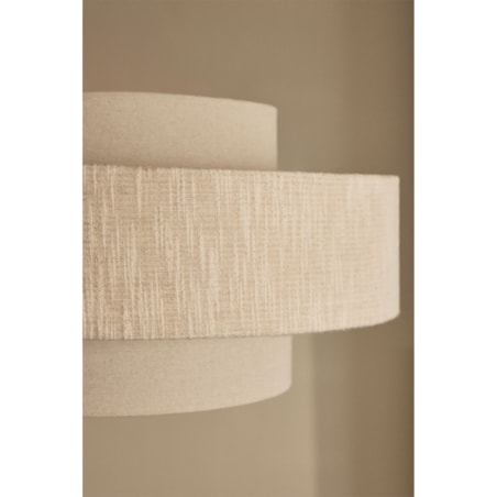 Lampa wisząca z tkaniny Lumira Ø55 cm, lniano-kremowo-beżowa