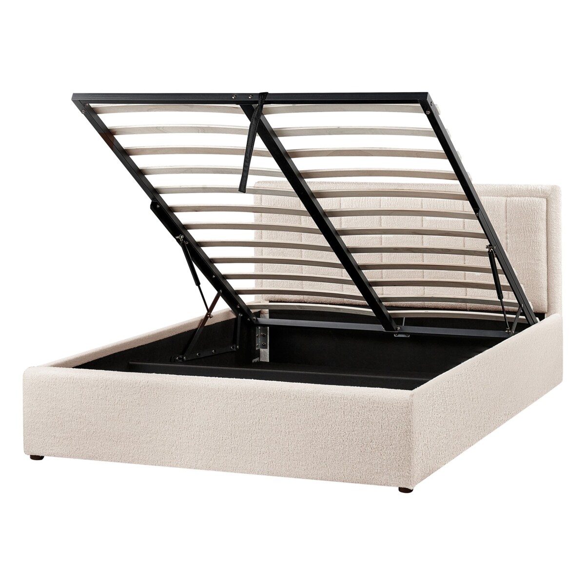 Łóżko z pojemnikiem MONTLAUR 140 x 200 cm Boucle Beżowy